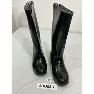 Womans Target Black Size 7 Tall Rubber Rain Boots NWT